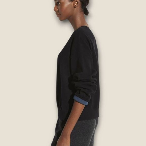 Vince Crew Neck Cashmere Pullover Navy Blue Medium - Picture 7 of 13